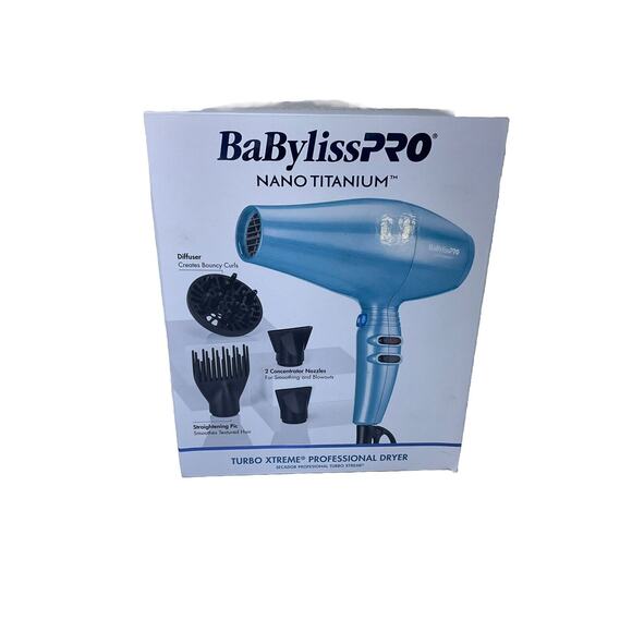 BaByliss PRO Dual Ion Blow Dryer NANO Titanium Professional 1875 Watts Open Box